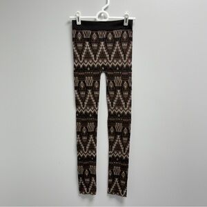 Tees By Tina Women's Alpine Brown Black Leggings O/S One Size Aztec
